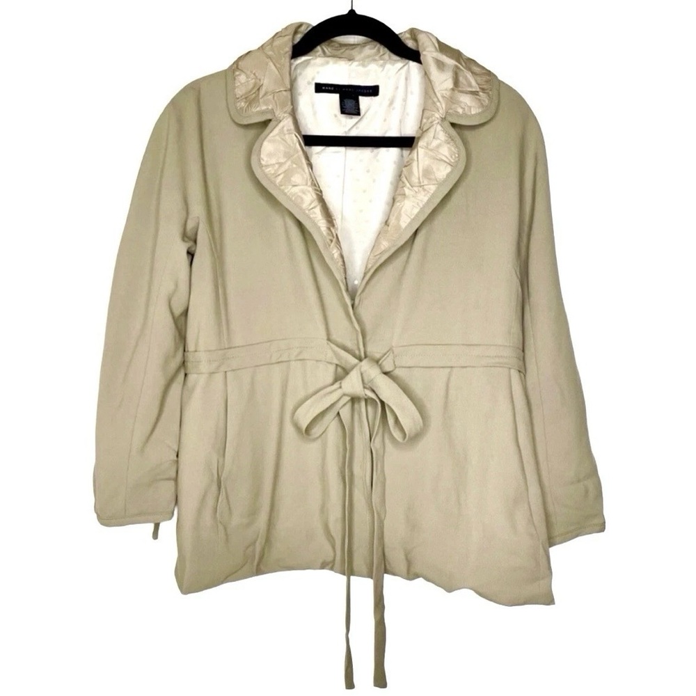 Marc by Marc Jacobs Cream Beige Tie-Waist Trench Coat